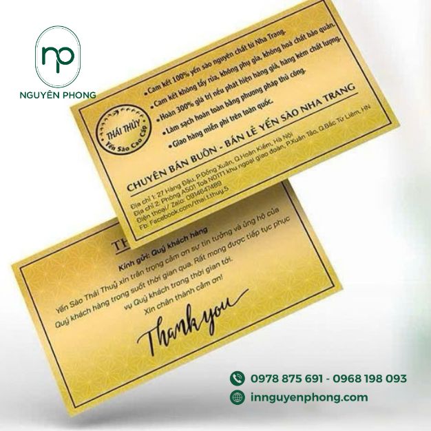 in card visit yến sào rõ ràng